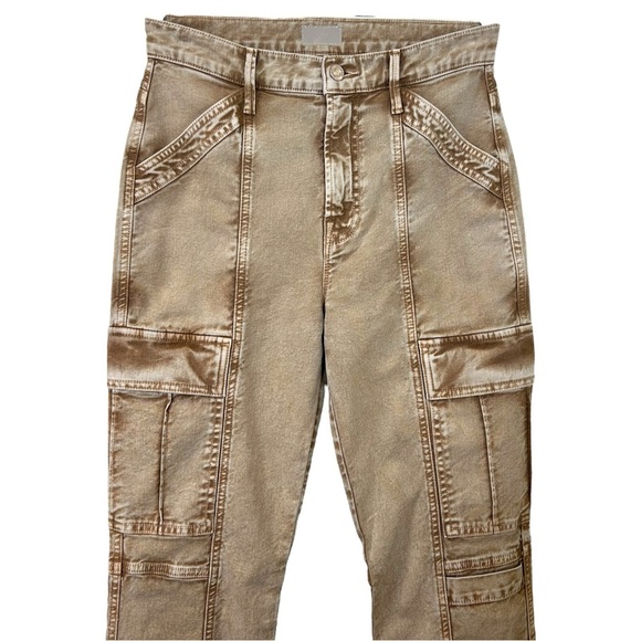 MOTHER - Women’s ‘Swiss Army Desperado’ Heel Flare Jeans - Light Brown, Size 26 - Picture 6 of 17